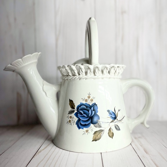 Elpa Alcobaca Portugal Floral Ceramic Watering Can Vase - Picture 2 of 14